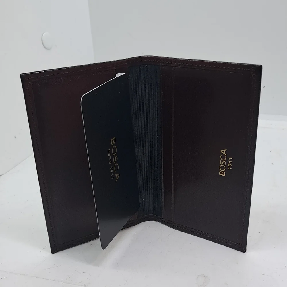Mens Bosca Dark Brown Leather Card Holder